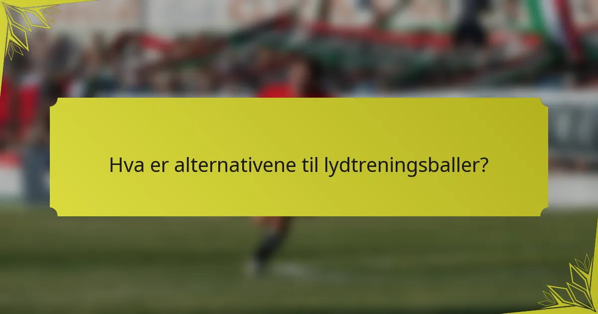 Hva er alternativene til lydtreningsballer?