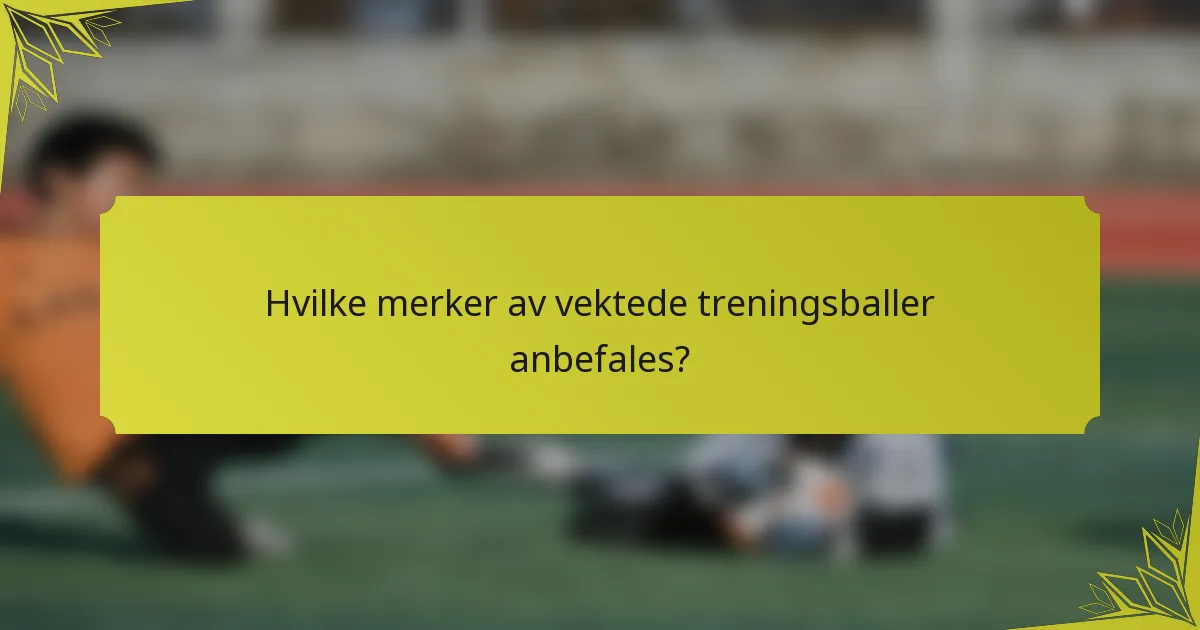 Hvilke merker av vektede treningsballer anbefales?