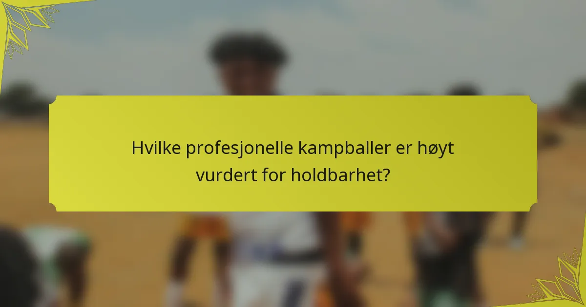 Hvilke profesjonelle kampballer er høyt vurdert for holdbarhet?