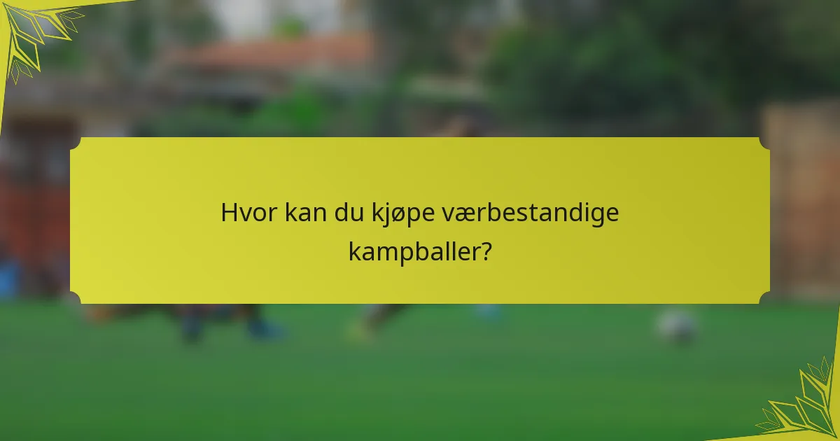 Hvor kan du kjøpe værbestandige kampballer?