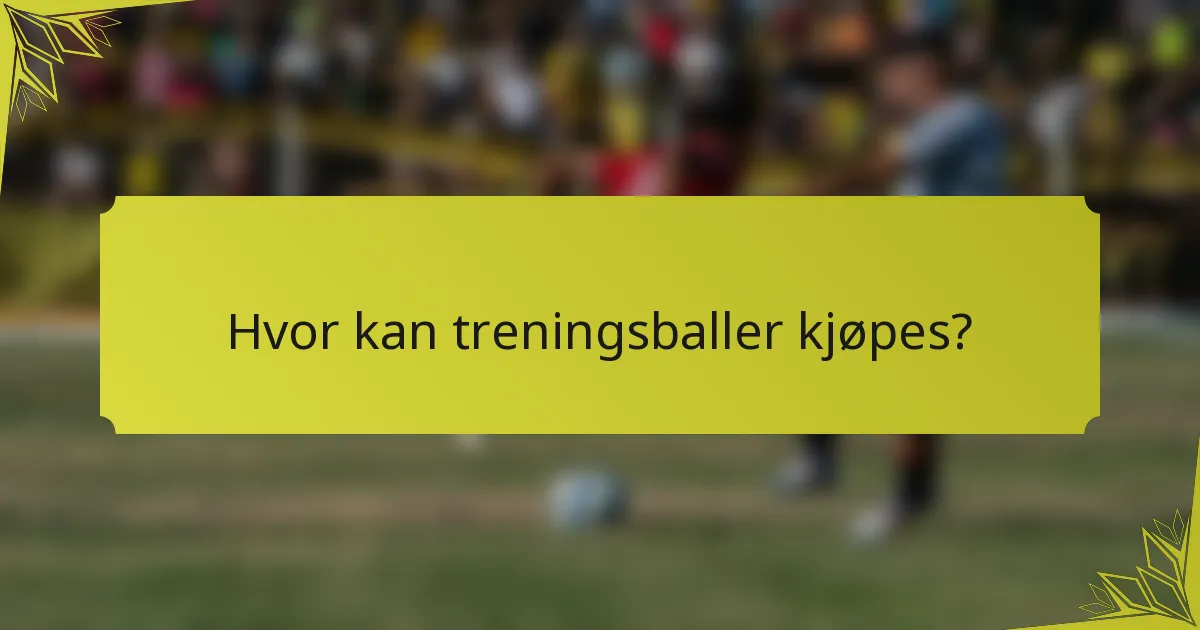 Hvor kan treningsballer kjøpes?