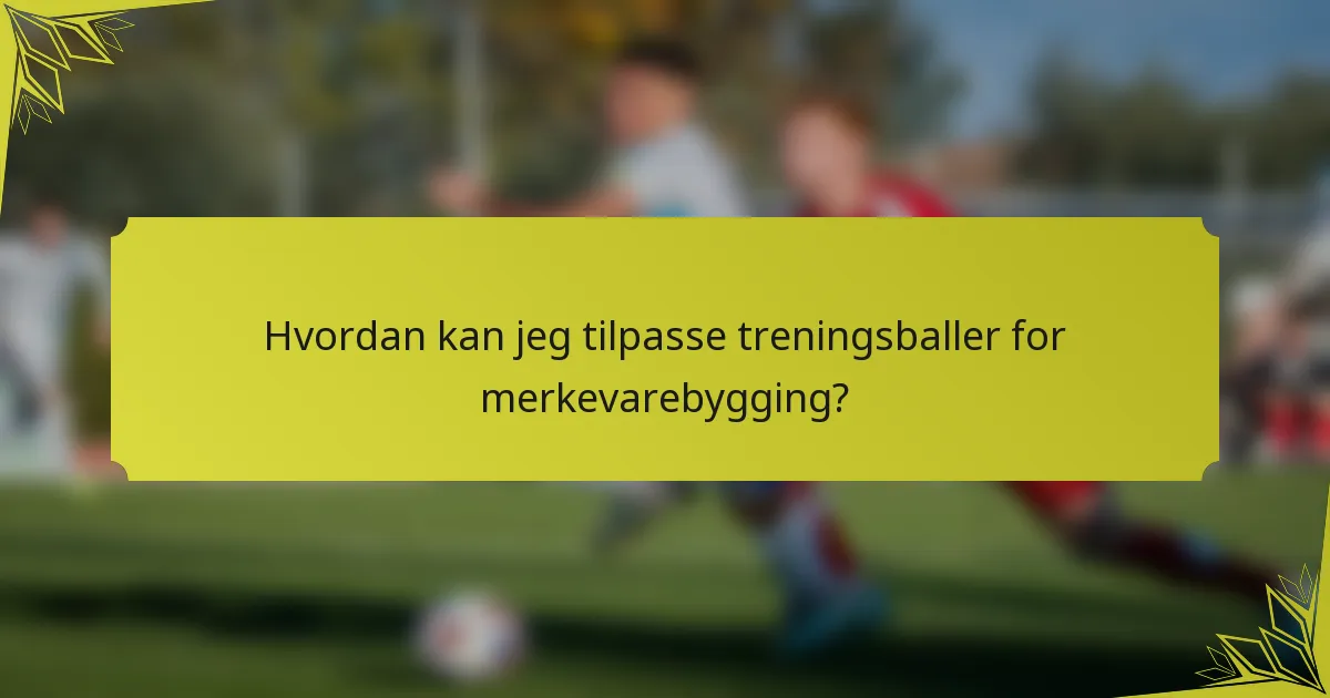 Hvordan kan jeg tilpasse treningsballer for merkevarebygging?