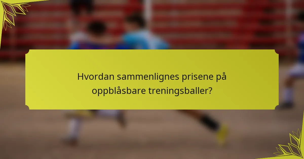 Hvordan sammenlignes prisene på oppblåsbare treningsballer?
